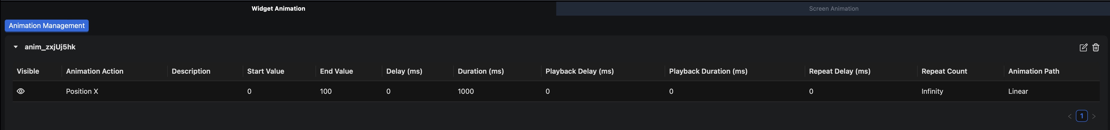 Overview Widget Animation